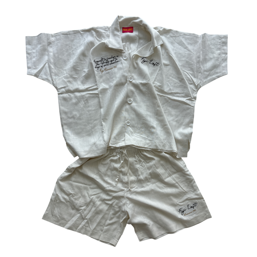 Adriatic White Linen Set